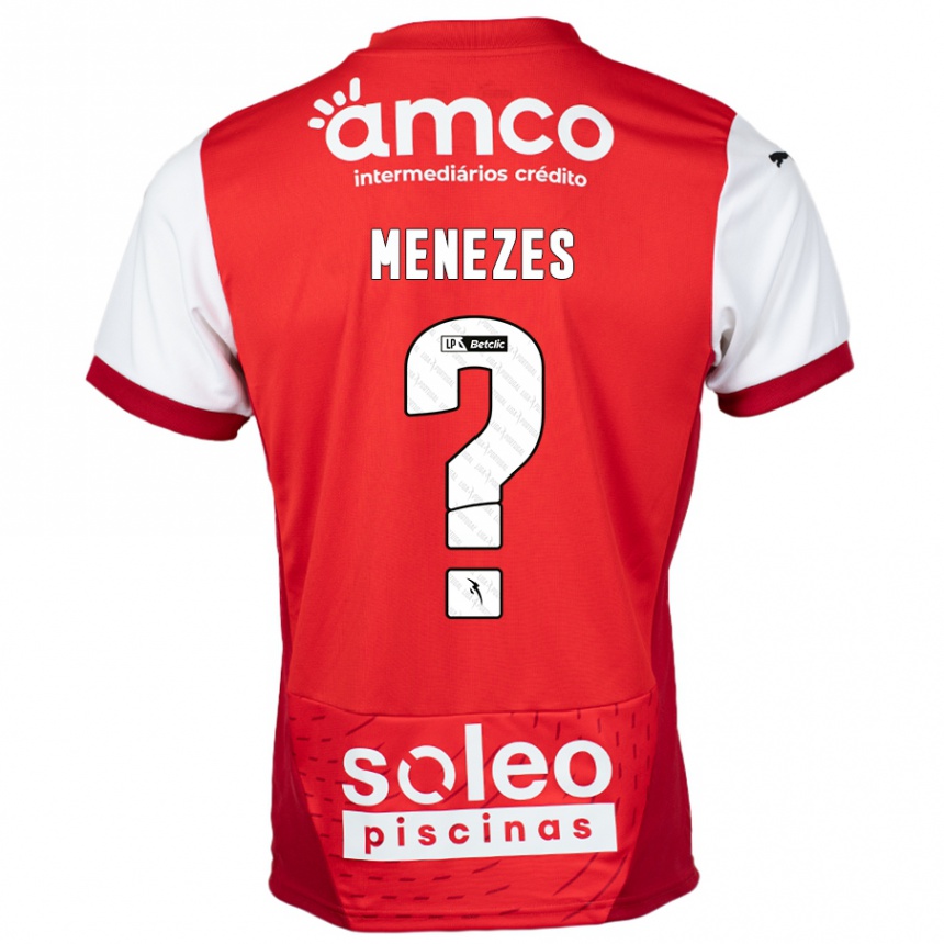 Homme Football Maillot Gabriel Menezes #0 Rouge Blanc Tenues Domicile 2024/25