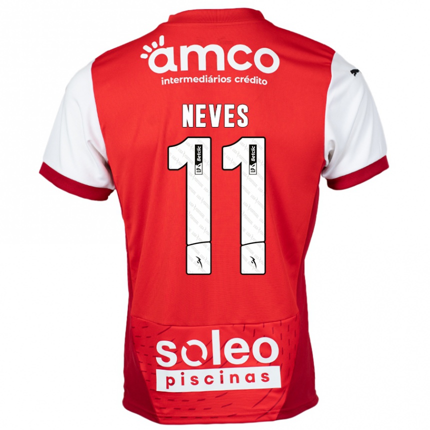 Homme Football Maillot Bernardo Neves #11 Rouge Blanc Tenues Domicile 2024/25