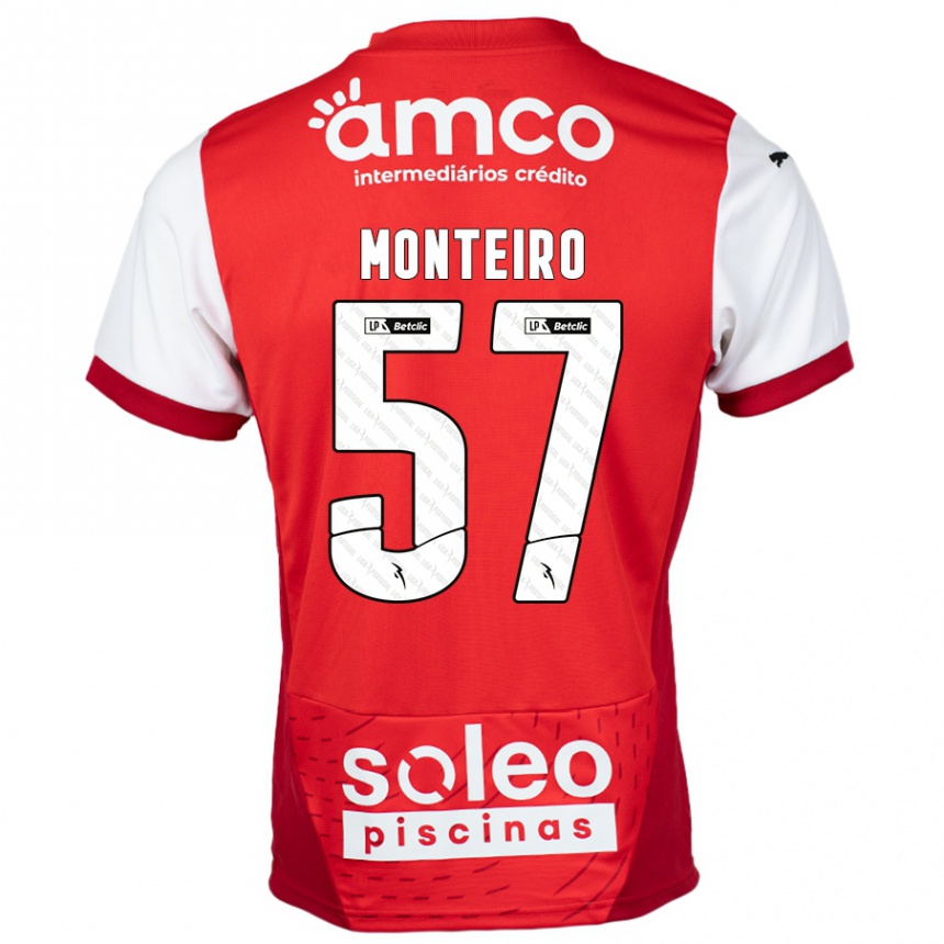 Homme Football Maillot Jordan Monteiro #57 Rouge Blanc Tenues Domicile 2024/25