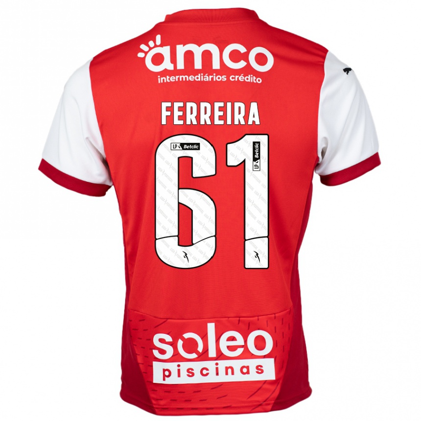 Homme Football Maillot Tiago Ferreira #61 Rouge Blanc Tenues Domicile 2024/25