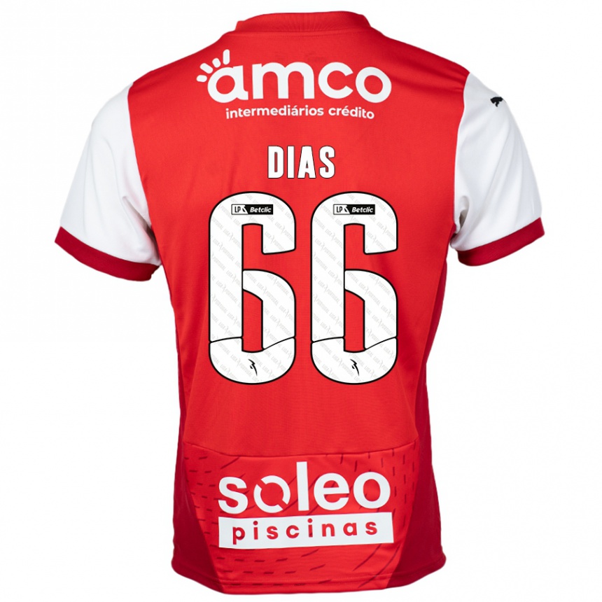 Homme Football Maillot Gonçalo Dias #66 Rouge Blanc Tenues Domicile 2024/25