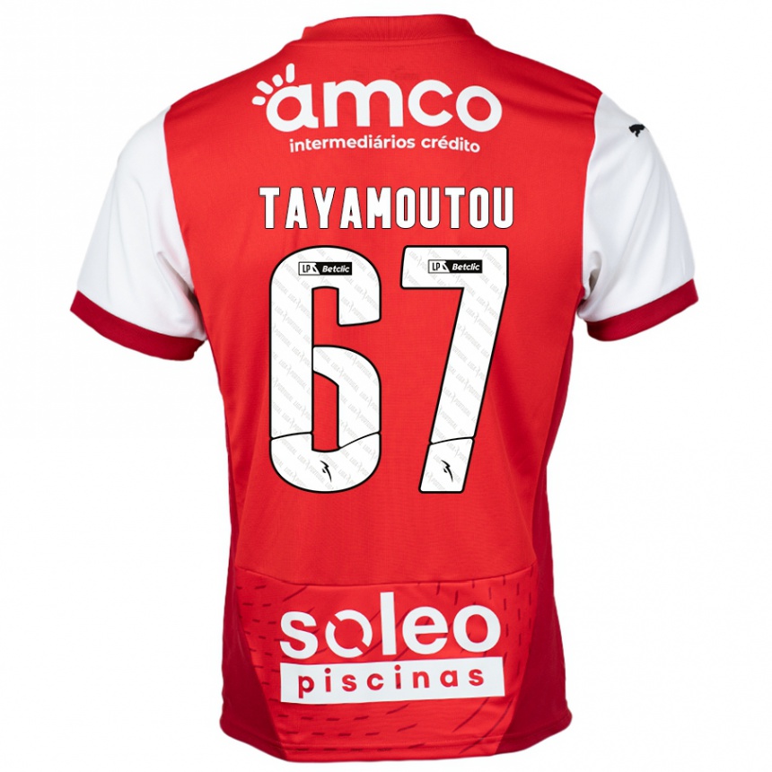 Homme Football Maillot Enzo Tayamoutou #67 Rouge Blanc Tenues Domicile 2024/25