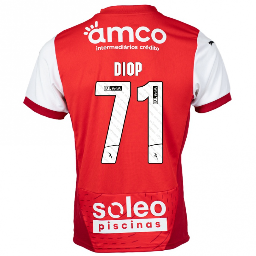 Homme Football Maillot Mamadou Diop #71 Rouge Blanc Tenues Domicile 2024/25