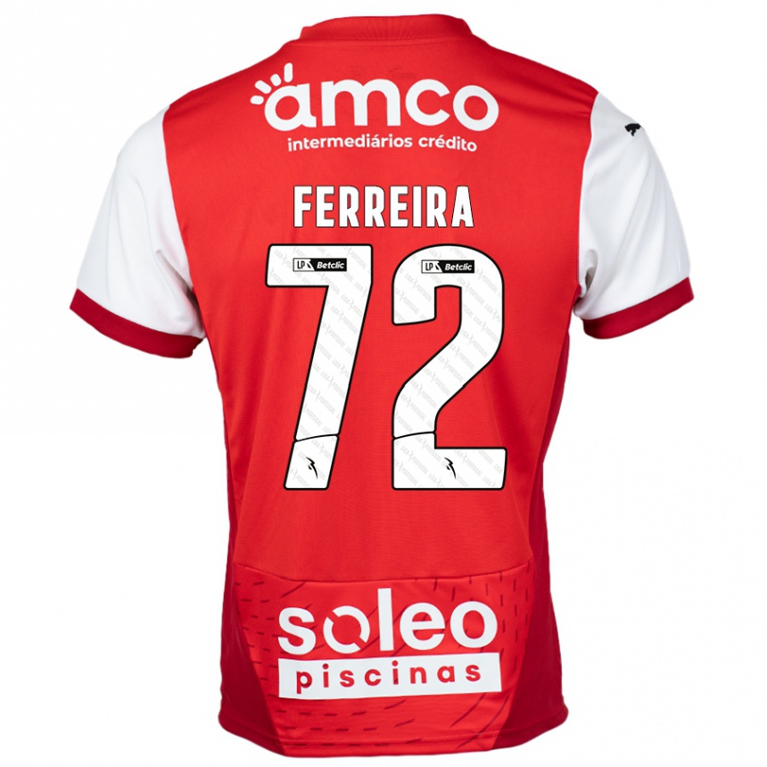 Homme Football Maillot André Ferreira #72 Rouge Blanc Tenues Domicile 2024/25