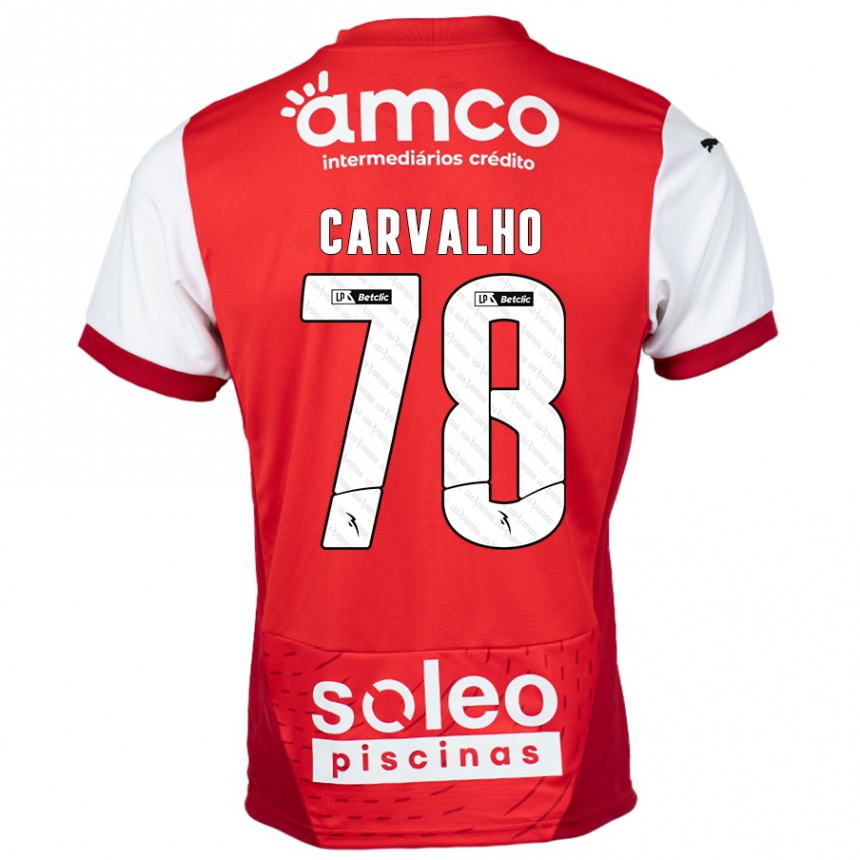 Homme Football Maillot João Carvalho #78 Rouge Blanc Tenues Domicile 2024/25