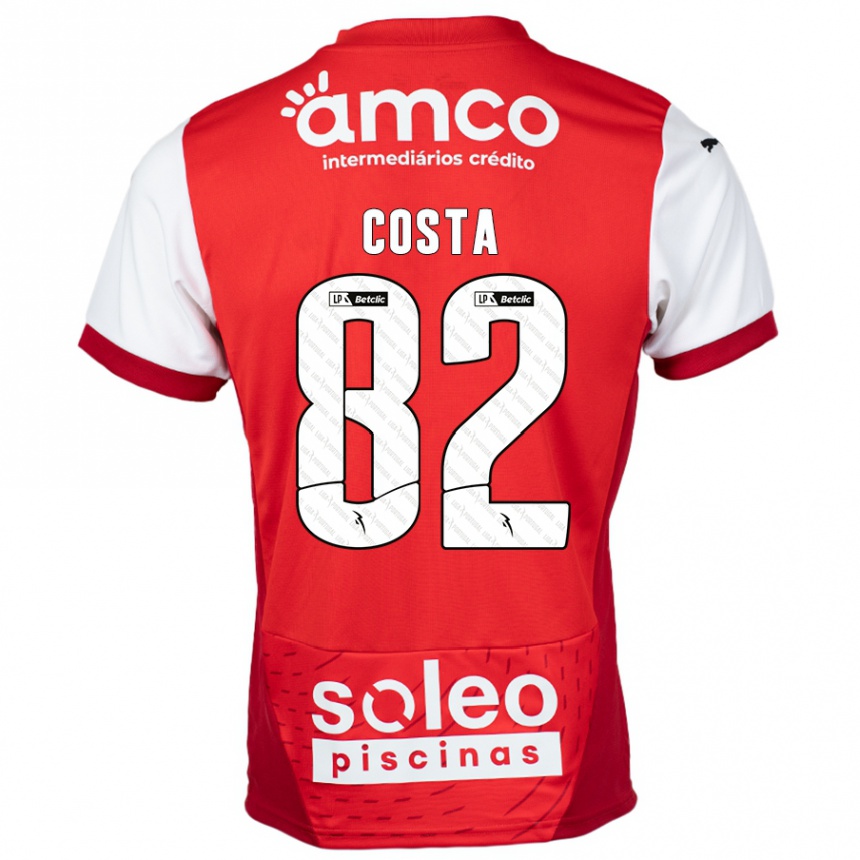 Homme Football Maillot Gui Costa #82 Rouge Blanc Tenues Domicile 2024/25