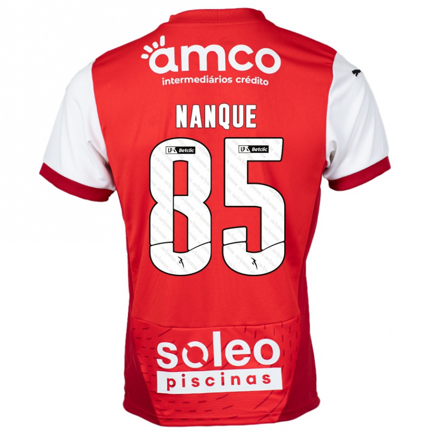 Homme Football Maillot Edgar Nanque #85 Rouge Blanc Tenues Domicile 2024/25