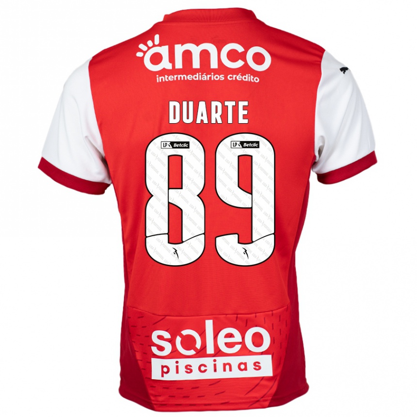 Homme Football Maillot Afonso Duarte #89 Rouge Blanc Tenues Domicile 2024/25