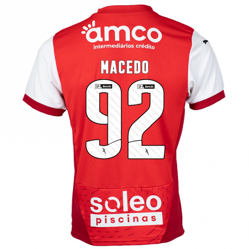 Homme Football Maillot Rodrigo Macedo #92 Rouge Blanc Tenues Domicile 2024/25