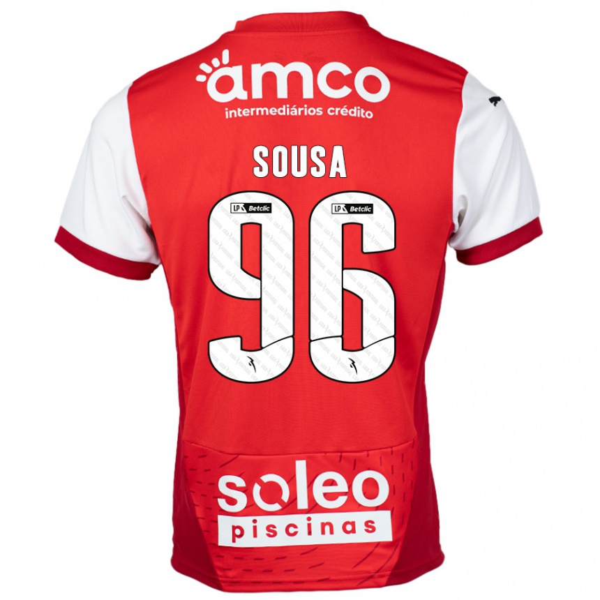 Homme Football Maillot Afonso Sousa #96 Rouge Blanc Tenues Domicile 2024/25