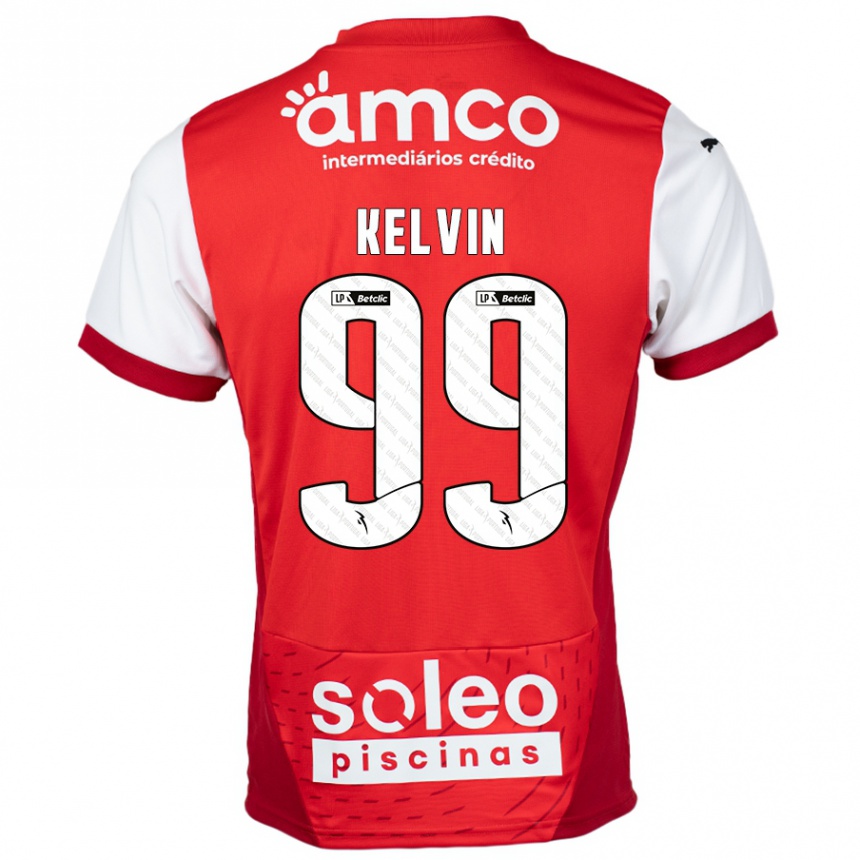 Homme Football Maillot Kauan Kelvin #99 Rouge Blanc Tenues Domicile 2024/25