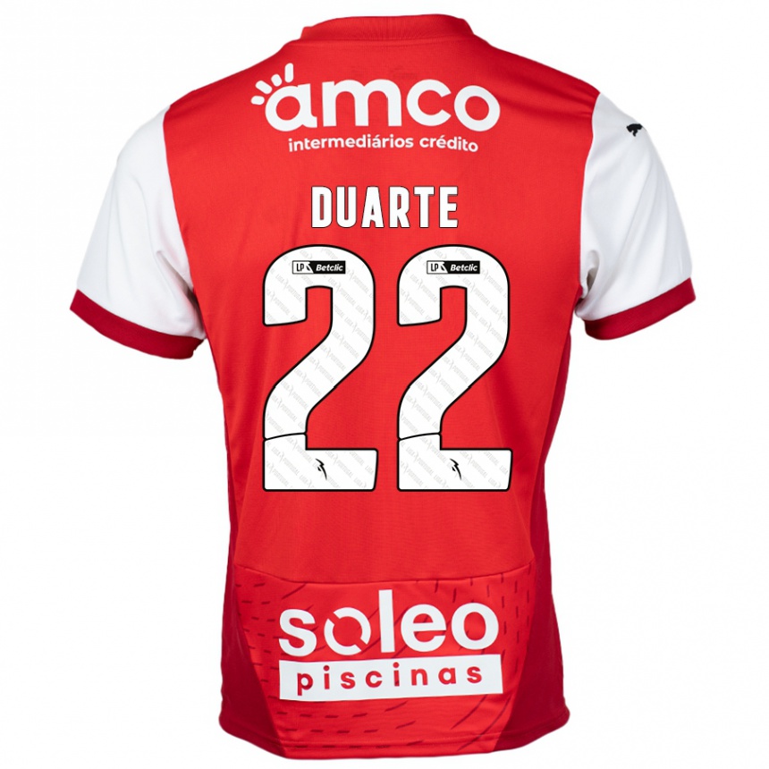 Homme Football Maillot Vânia Duarte #22 Rouge Blanc Tenues Domicile 2024/25