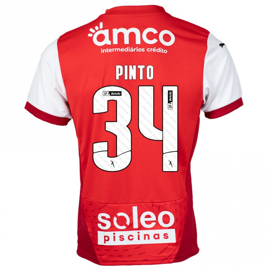 Homme Football Maillot Ana Pinto #34 Rouge Blanc Tenues Domicile 2024/25