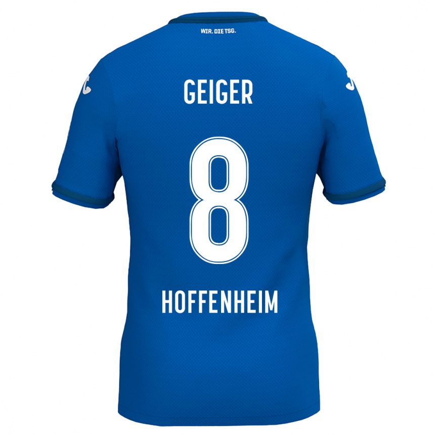 Homme Football Maillot Dennis Geiger #8 Bleu Royal Tenues Domicile 2024/25