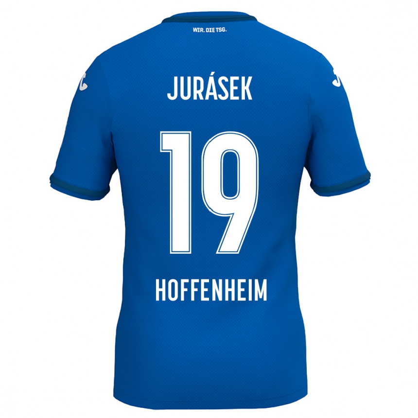 Homme Football Maillot David Jurásek #19 Bleu Royal Tenues Domicile 2024/25