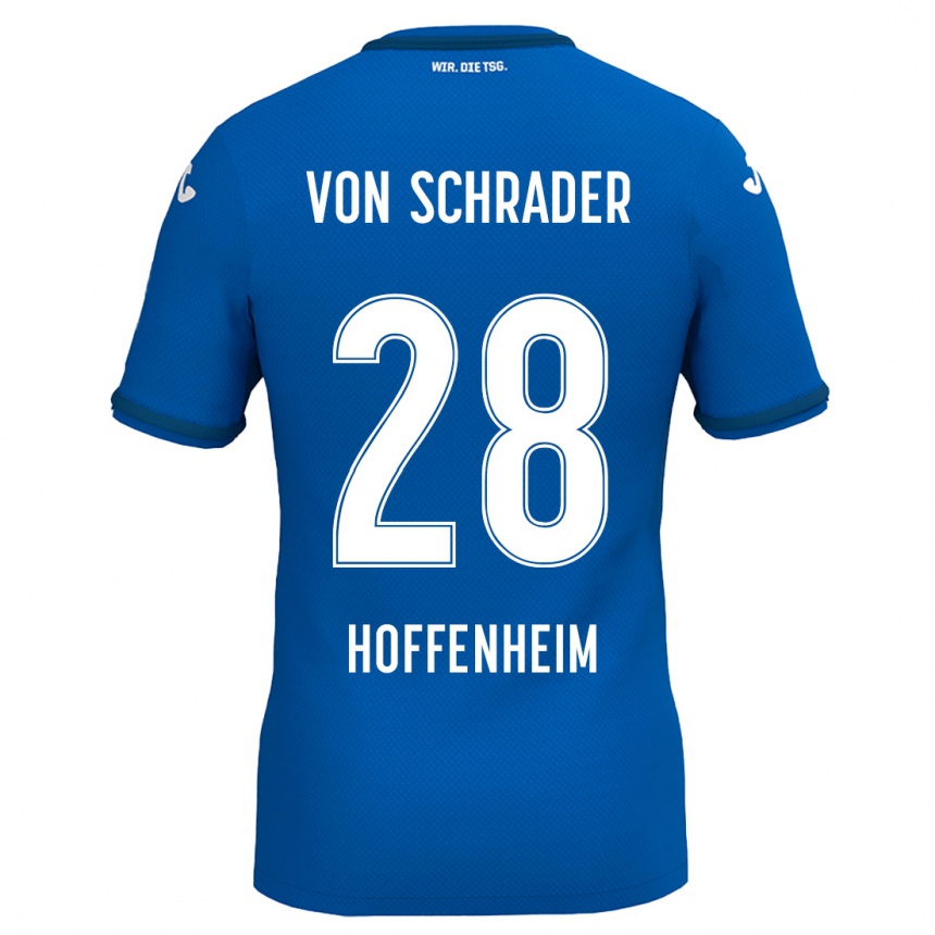 Homme Football Maillot Lina Von Schrader #28 Bleu Royal Tenues Domicile 2024/25