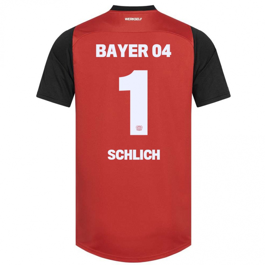 Homme Football Maillot Jesper Schlich #1 Rouge Noir Tenues Domicile 2024/25