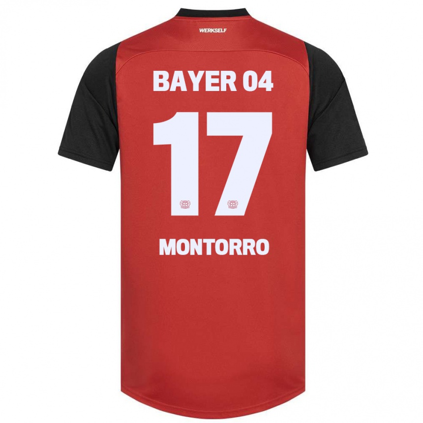 Homme Football Maillot Josuè Montorro #17 Rouge Noir Tenues Domicile 2024/25