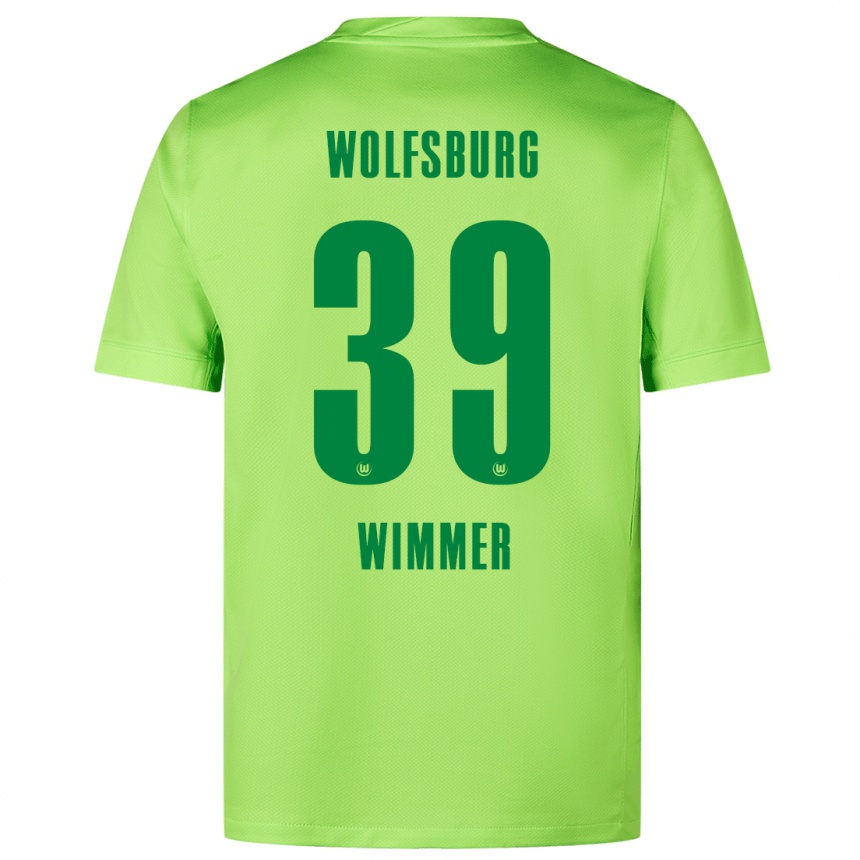 Homme Football Maillot Patrick Wimmer #39 Vert Fluo Tenues Domicile 2024/25