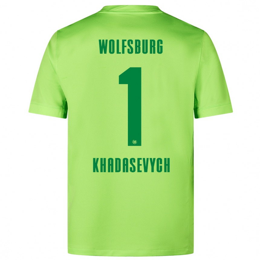 Homme Football Maillot Kyrylo Khadasevych #1 Vert Fluo Tenues Domicile 2024/25