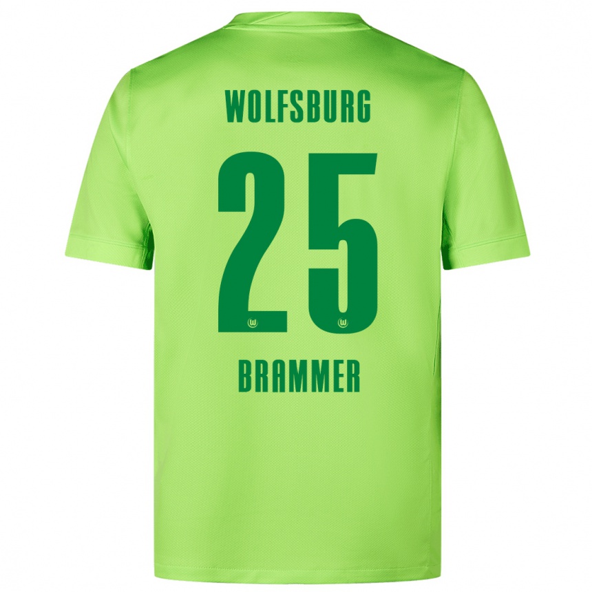 Homme Football Maillot Ole Brammer #25 Vert Fluo Tenues Domicile 2024/25