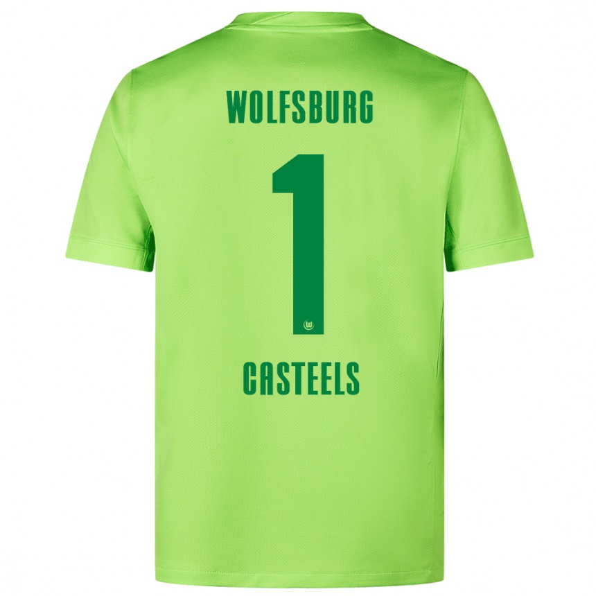 Homme Football Maillot Koen Casteels #1 Vert Fluo Tenues Domicile 2024/25