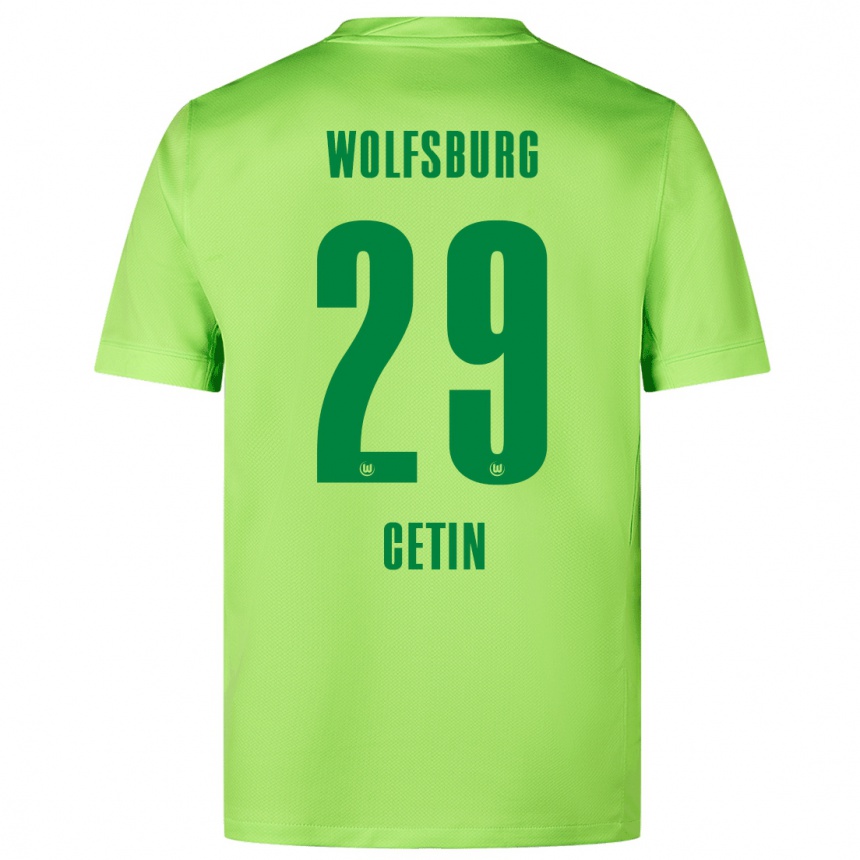 Homme Football Maillot Erkan Cetin #29 Vert Fluo Tenues Domicile 2024/25