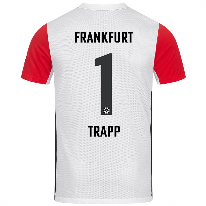 Homme Football Maillot Kevin Trapp #1 Blanc Rouge Tenues Domicile 2024/25