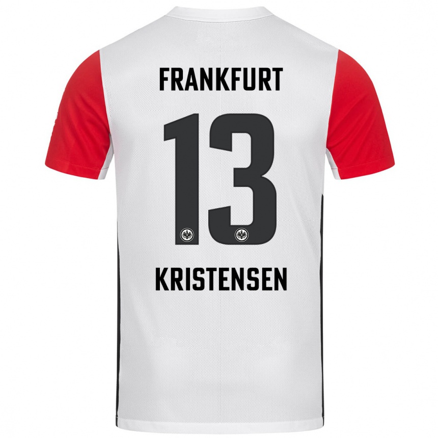 Homme Football Maillot Rasmus Kristensen #13 Blanc Rouge Tenues Domicile 2024/25