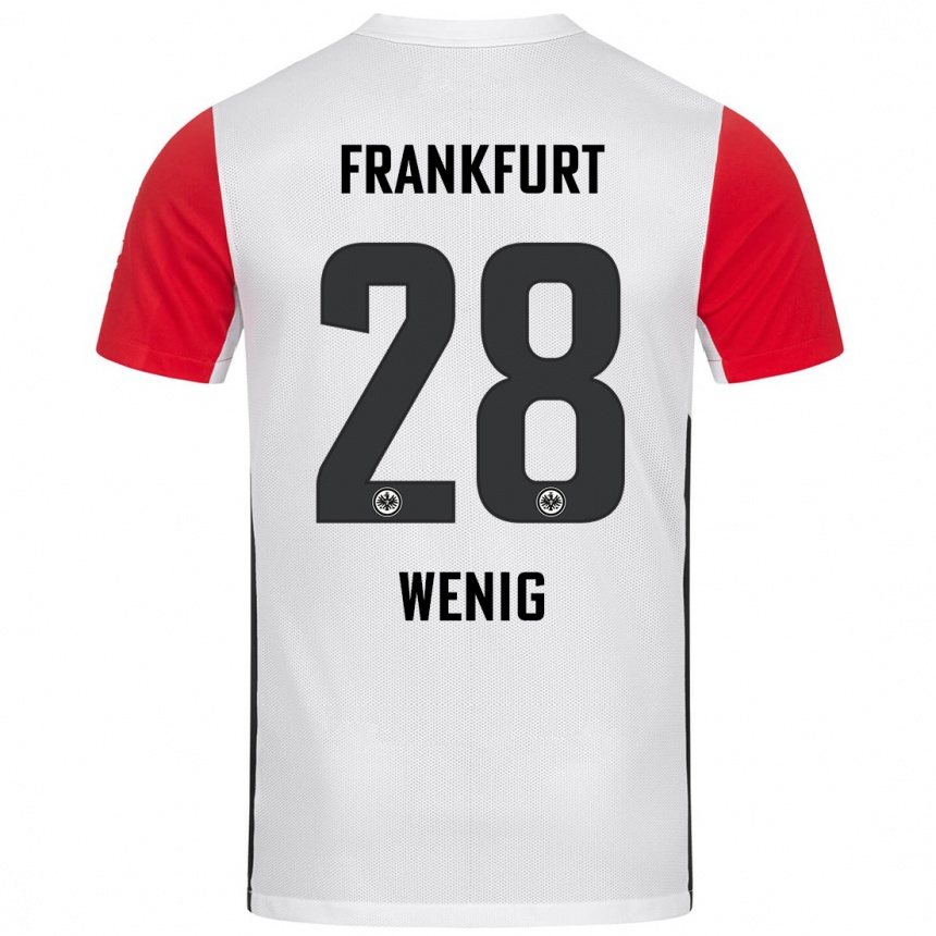 Homme Football Maillot Marcel Wenig #28 Blanc Rouge Tenues Domicile 2024/25