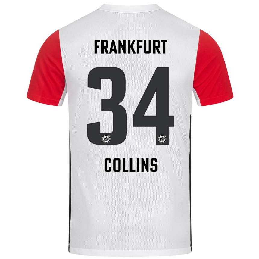 Homme Football Maillot Nnamdi Collins #34 Blanc Rouge Tenues Domicile 2024/25