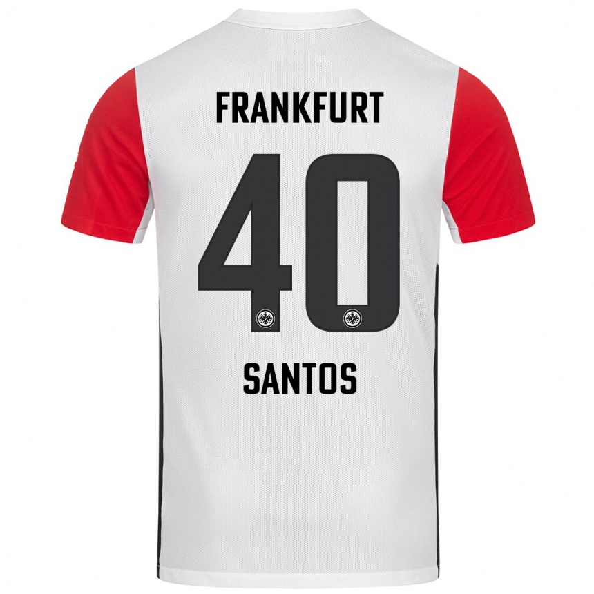 Homme Football Maillot Kauã Santos #40 Blanc Rouge Tenues Domicile 2024/25