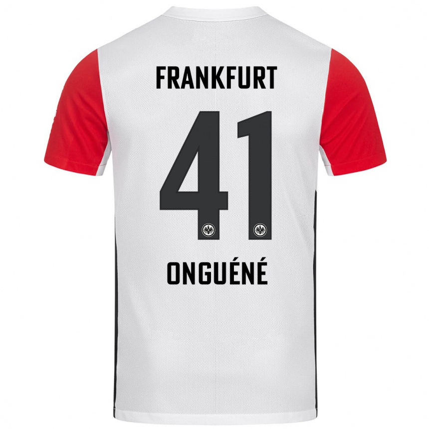 Homme Football Maillot Jérôme Onguéné #41 Blanc Rouge Tenues Domicile 2024/25