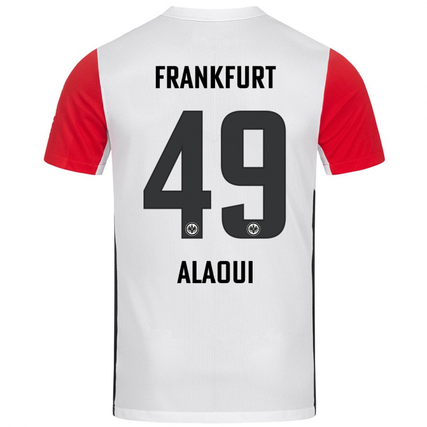 Homme Football Maillot Anas Alaoui #49 Blanc Rouge Tenues Domicile 2024/25