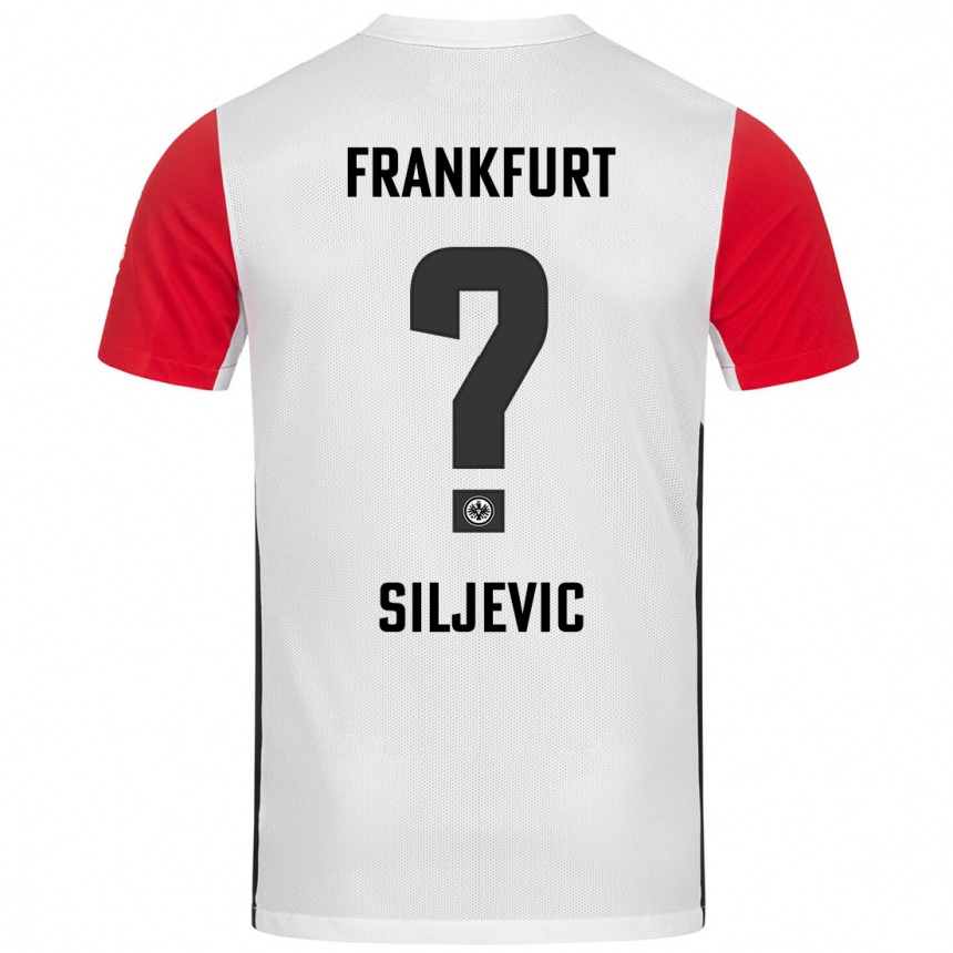 Homme Football Maillot Amil Siljevic #0 Blanc Rouge Tenues Domicile 2024/25