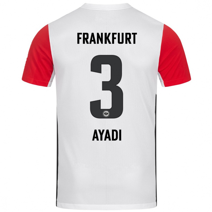 Homme Football Maillot Akram Ayadi #3 Blanc Rouge Tenues Domicile 2024/25