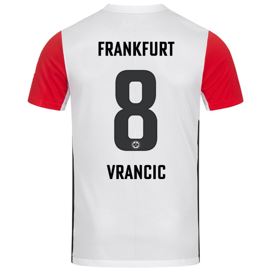 Homme Football Maillot Mario Vrancic #8 Blanc Rouge Tenues Domicile 2024/25