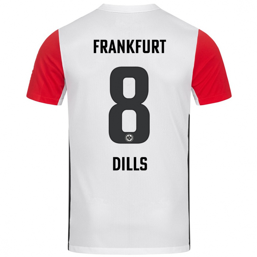 Homme Football Maillot Marvin Dills #8 Blanc Rouge Tenues Domicile 2024/25