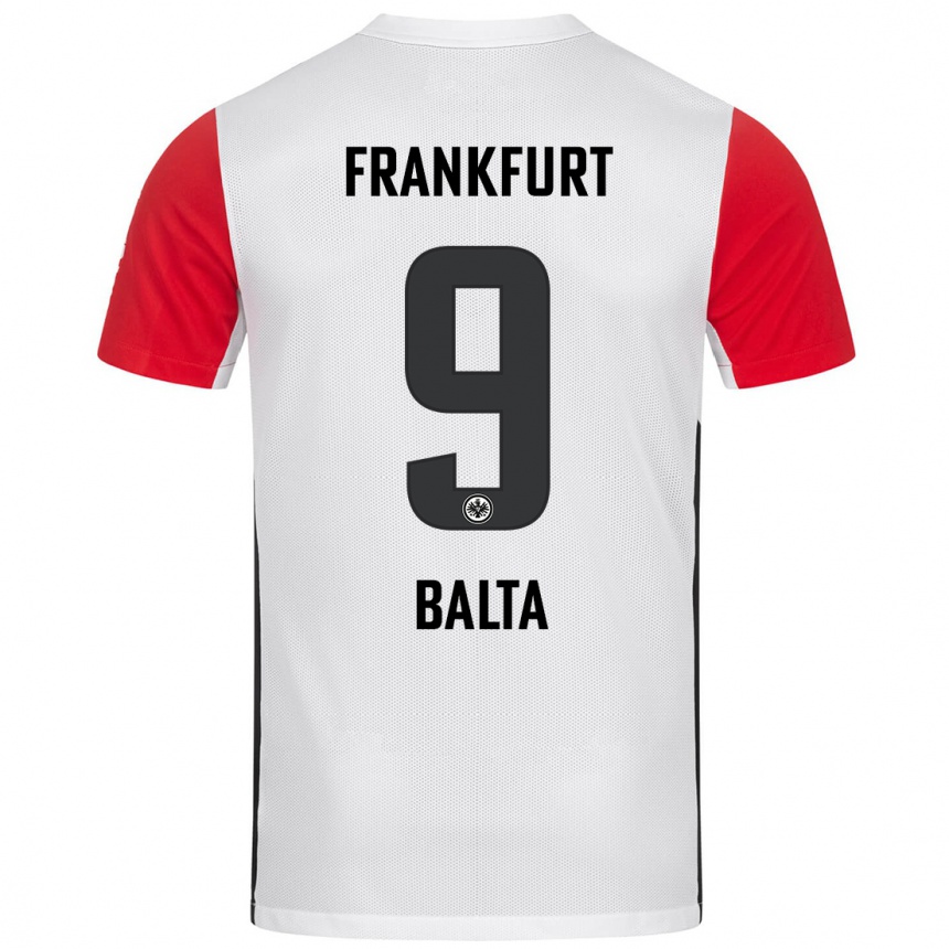 Homme Football Maillot Sahin Balta #9 Blanc Rouge Tenues Domicile 2024/25