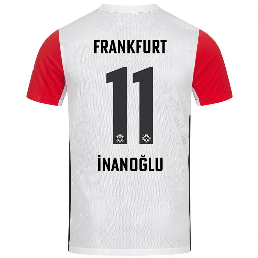 Homme Football Maillot Kaan İnanoğlu #11 Blanc Rouge Tenues Domicile 2024/25