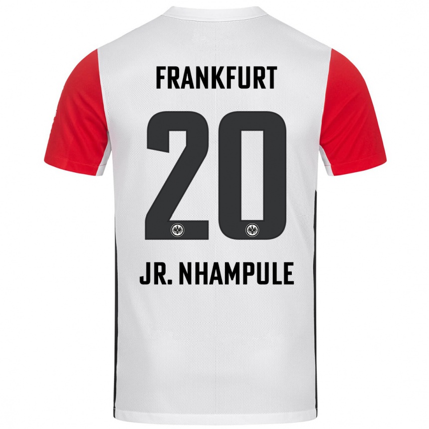 Homme Football Maillot Antonio Junior Nhampule #20 Blanc Rouge Tenues Domicile 2024/25