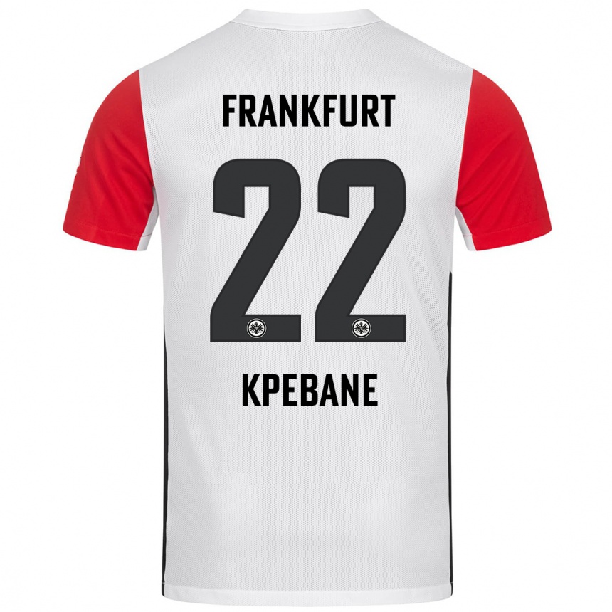 Homme Football Maillot Tamiou Kpebane #22 Blanc Rouge Tenues Domicile 2024/25