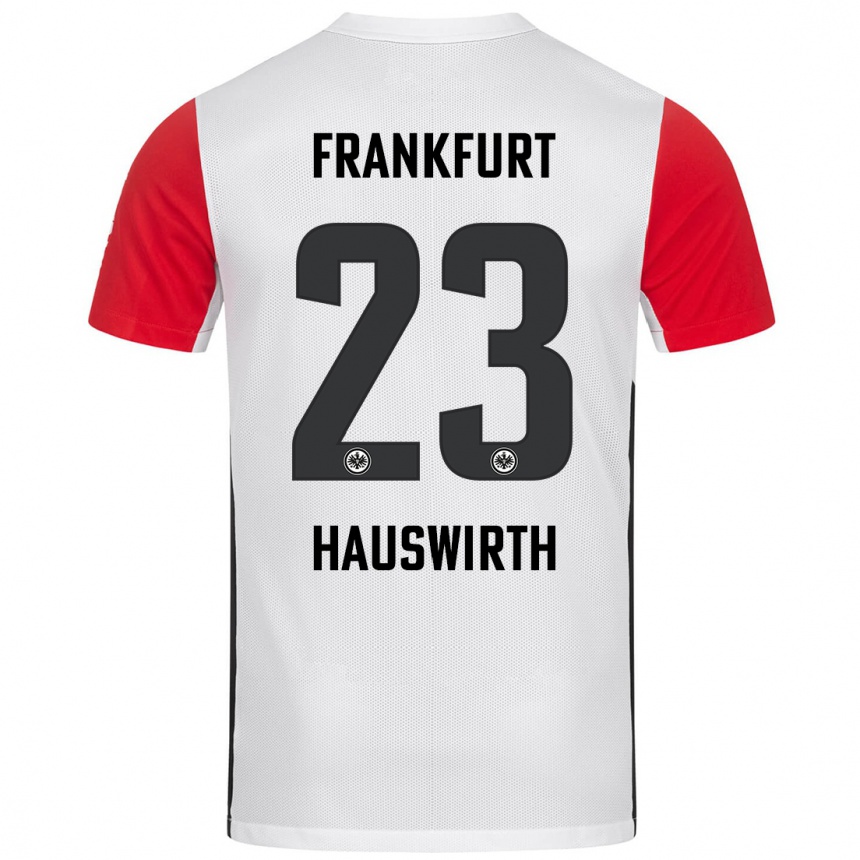 Homme Football Maillot Max Hauswirth #23 Blanc Rouge Tenues Domicile 2024/25