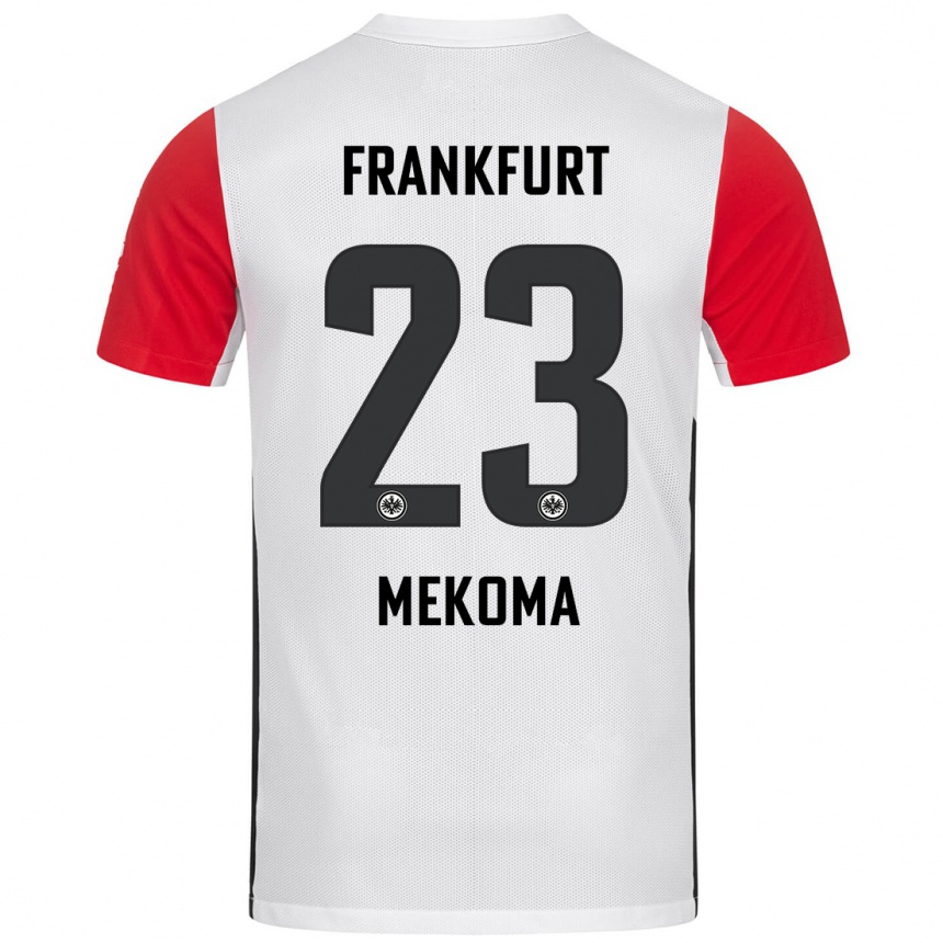 Homme Football Maillot Jamal Mekoma #23 Blanc Rouge Tenues Domicile 2024/25