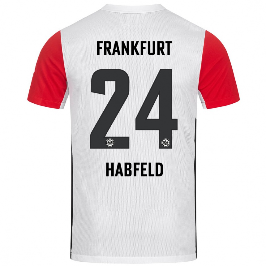 Homme Football Maillot Josef Haßfeld #24 Blanc Rouge Tenues Domicile 2024/25