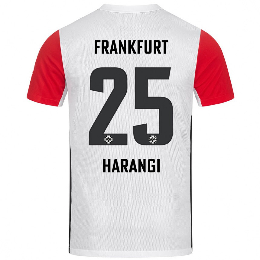 Homme Football Maillot Aiden Harangi #25 Blanc Rouge Tenues Domicile 2024/25