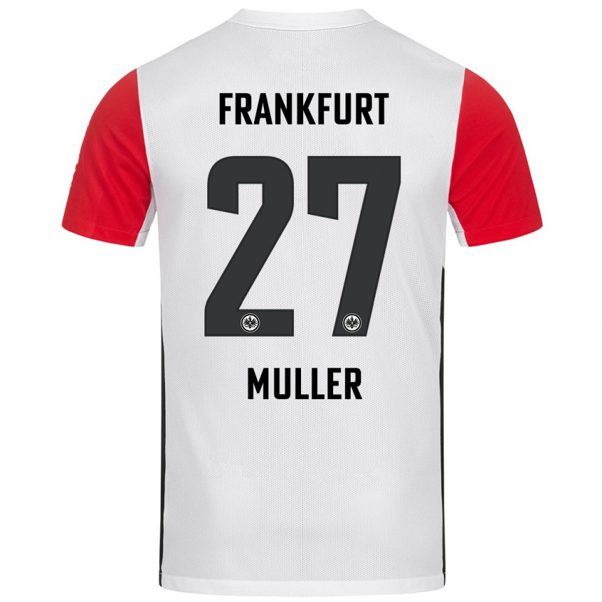 Homme Football Maillot Mark Müller #27 Blanc Rouge Tenues Domicile 2024/25