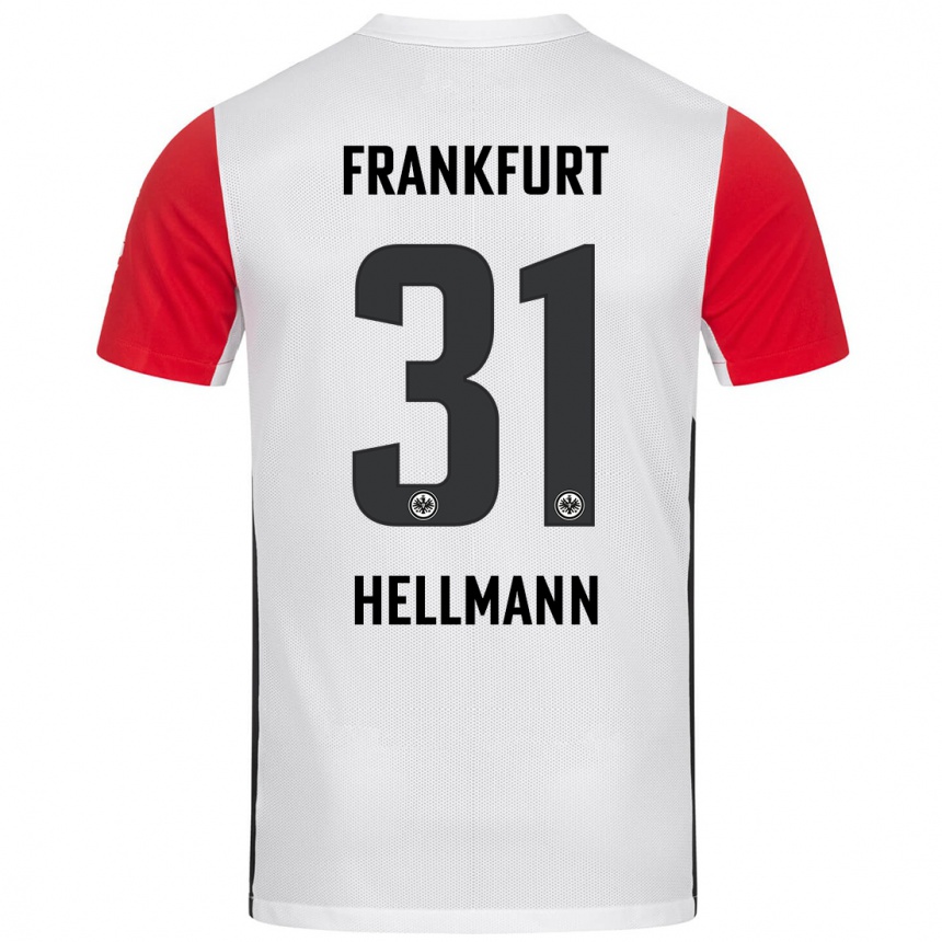 Homme Football Maillot Melvin Hellmann #31 Blanc Rouge Tenues Domicile 2024/25