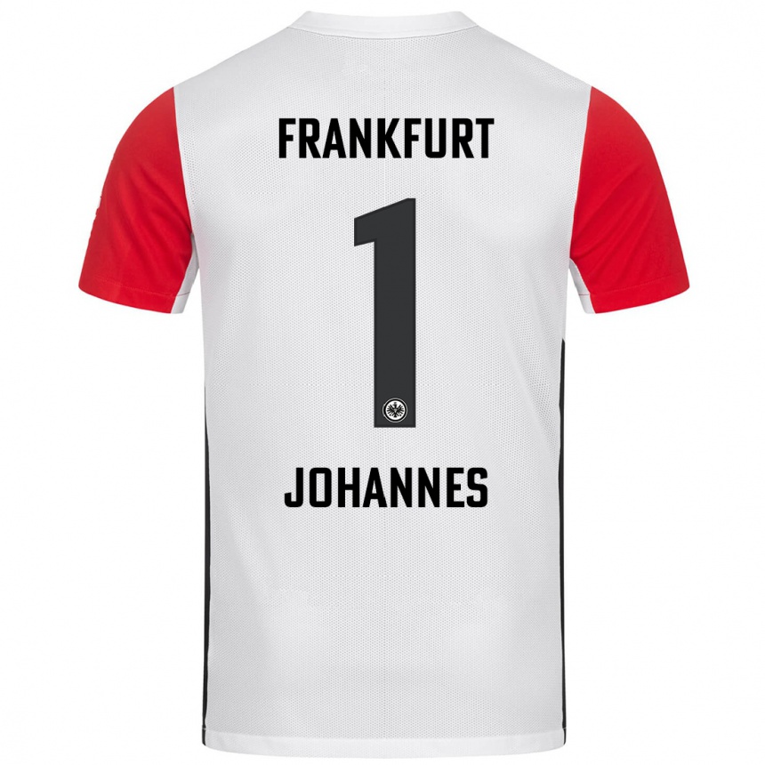 Homme Football Maillot Stina Johannes #1 Blanc Rouge Tenues Domicile 2024/25