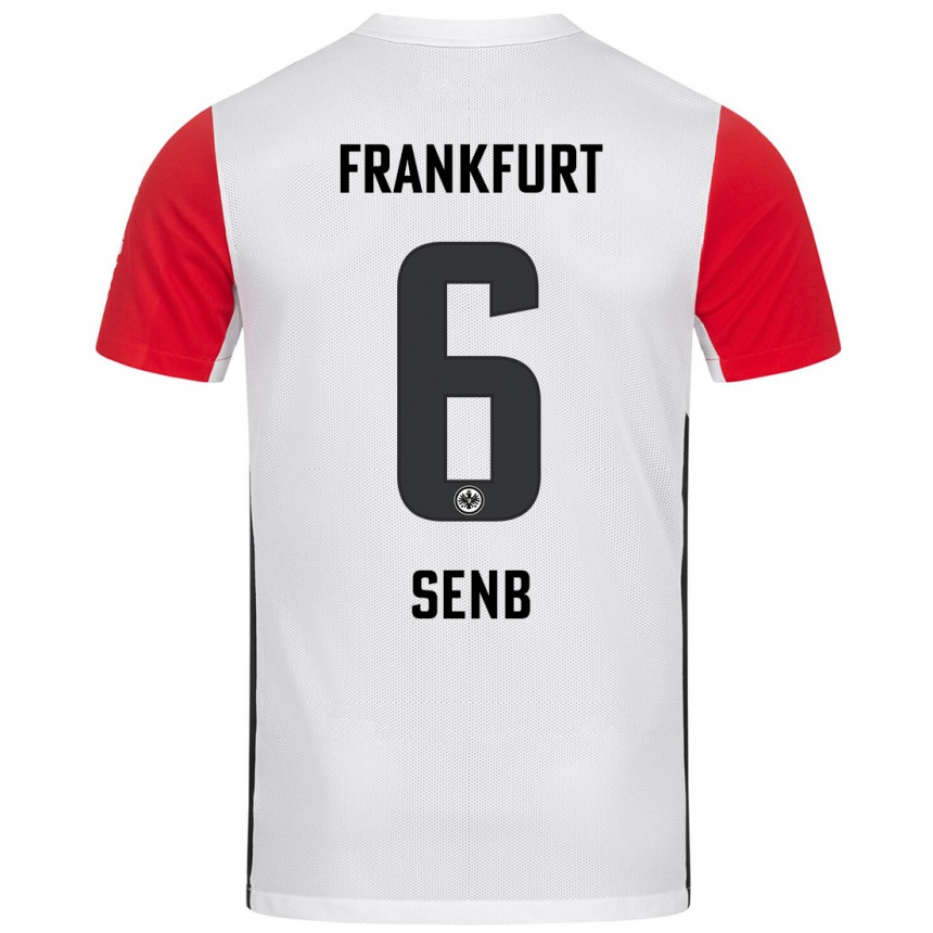 Homme Football Maillot Elisa Senß #6 Blanc Rouge Tenues Domicile 2024/25